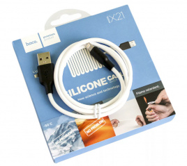 Кабель USB 8-pin Hoco Х21 2А 1.2м белый К