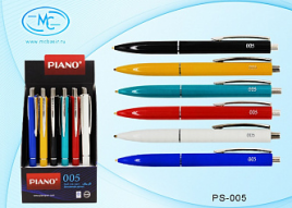 Ручка шар PIANO PS-005 0,7мм масл.чер автомат синя