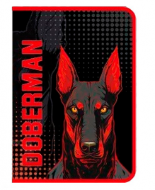 Папка А4 для труда Пчелка 325*230*25мм ПТР-5 Doberman молния вокруг печать на пластике