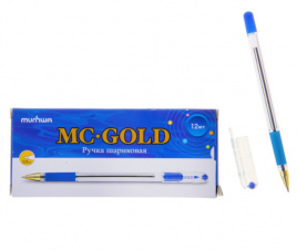Ручка шар MunHwa MC Gold 0,5мм грипп синяя ВМС-02