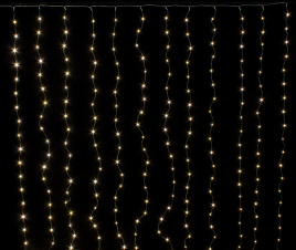 Гирлянда В 120 led занавес тепло-белый Роса прозр.пр 1,5*1,5м IP20 641