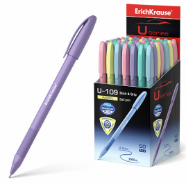 Ручка шар ЕК58111 Ultra Glide Technology U-109 Pastel Stick&Grip синяя 1,0мм, треугол