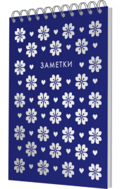 Блокнот КЭ А6 90л Velvet Blue 7 клетка белый спираль