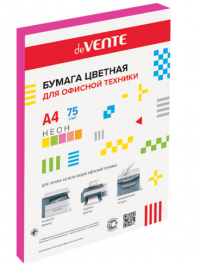 Бумага офисная deVente А4 неон 75г/м 50л малиновая