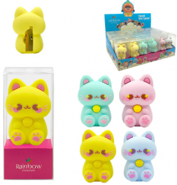 Точилка KWELT Kitty soft-touch 1отв цвет ассорти