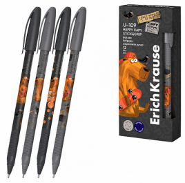 Ручка шар ЕК61101 U-109 Ultra Glide Technology Stick&Grip Happy Capy 1,0мм синяя тругольная рез.держ