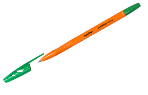 Ручка шар Berlingo Tribase Orange 0,7мм зеленая C фото 1