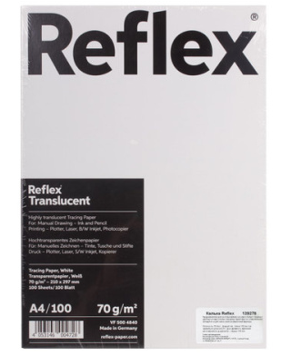 Калька д/оргтехники Reflex А4 70г/м2 1л белая R17118 фото 1