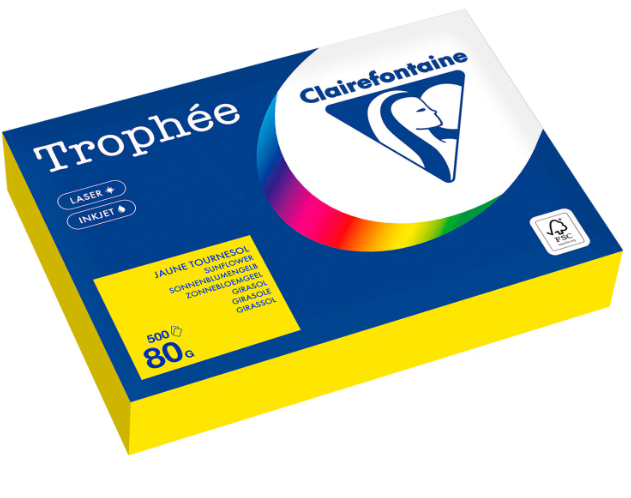 Бумага офисная CLAIREFONTAINE А4 80г/м 500л интенсив солнечно-желтый 1978PC  фото 1