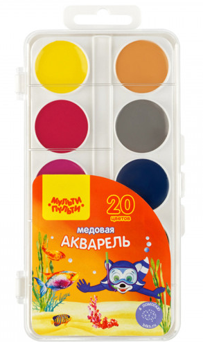 Краски акварел Мульти-Пульти 20цв Енот в Красном м фото 1