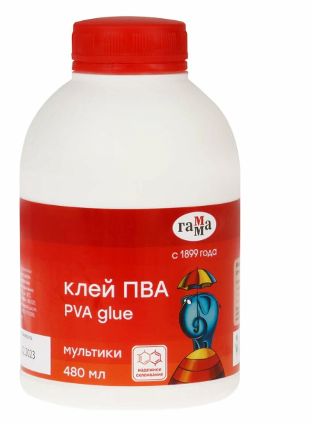 Клей ПВА Гамма Мультики 480мл фото 1
