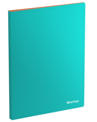 Папка 20 файлов Berlingo Soft Touch Pro 17мм 700мкм с внутр. карманом бирюзовая внутр. оранжевая соф фото 1