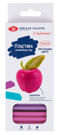 Пластика Я- художник! 6цв 120г запекаемая пастельные цв. 222411511 фото 1