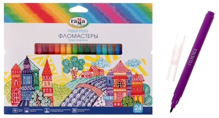 Фломастеры Гамма 24цв Классические карт уп смываемые фото 1