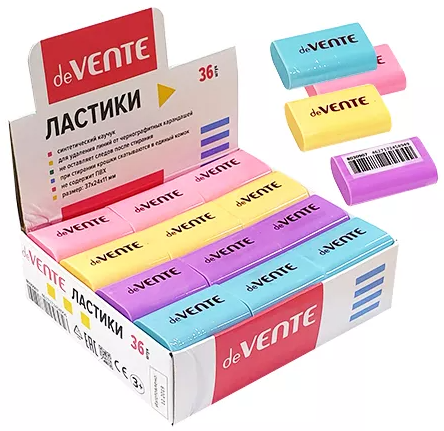 Ластик deVente Pastel 37*24*11мм прямоугольный фото 1