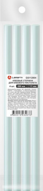 Клеевые стержни Lamark диаметр 11мм 4шт длина 200м фото 1