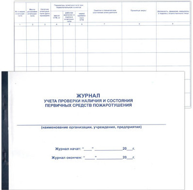 Журнал учета проверки наличия и состояния первичных средств пожаротушения А4 48л гориз фото 1
