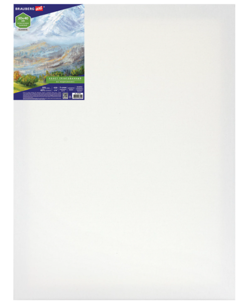 Холст на подрам Brauberg Classic с/з 30*40см 420г/м2 45%хлопок 55%лен 191656 фото 1