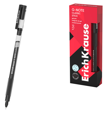Ручка гелевая ЕК63690 G-Note Stick Classic 0,5мм черная фото 1