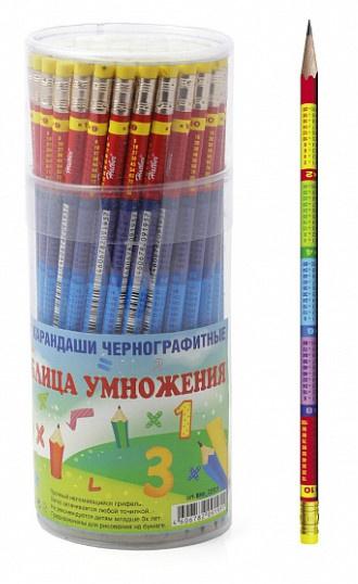 Карандаш ч/гр Хатбер HB круглый таблица умножения фото 1