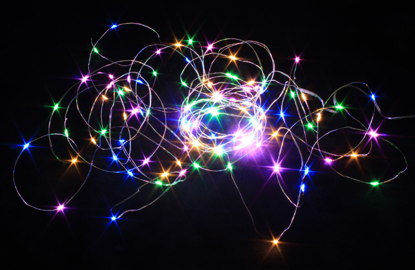 Гирлянда В 100 led шнурок мульти Роса 10м на батарейках вн.помещения IP20 511 фото 1