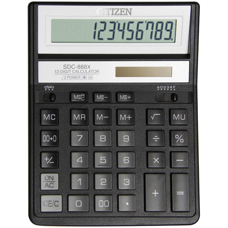 Калькулятор Citizen 12-разрядный SDC-888XBK 205*15 фото 1