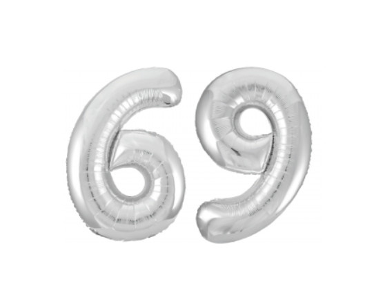 Шар фольга цифра 40" Серебро 6/9 Slim фото 1