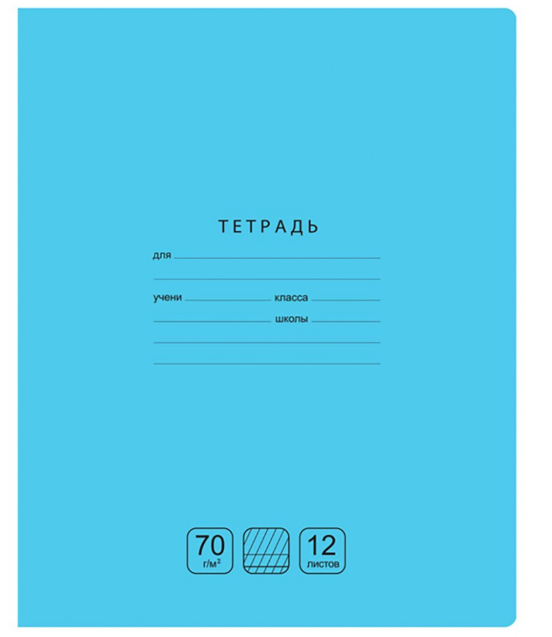 Тетрадь 12л частая косая линия Отличная 70г/м2 БД фото 1