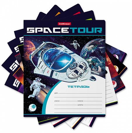 Тетрадь 12л клетка Space Tour ЕК52934 фото 1
