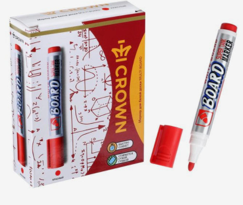 Маркер Crown д/досок Multi Board красный пул фото 1