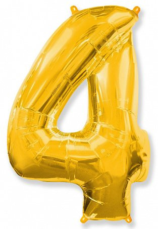 Шар фольга цифра 40" Золото 4 фото 1