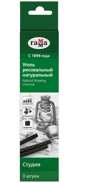 Уголь натур для рисования Гамма Студия виноградный фото 1