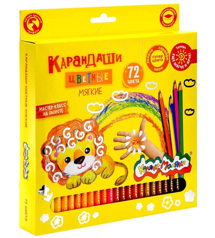 Карандаши Каляка-Маляка 72цв шестигр дерево к/к ККМ72 фото 1