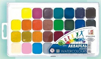 Краски акварел Луч Классика 32цв б/кисти фото 1