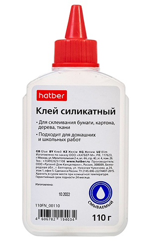 Клей силикатный Хатбер 110г с дозатором 110FN_0011 фото 1
