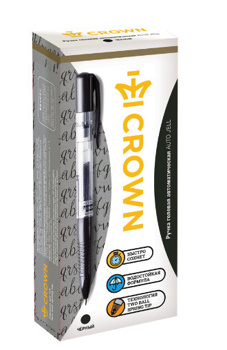 Ручка гелевая Crown Auto Jell 0,7мм автомат черная фото 2
