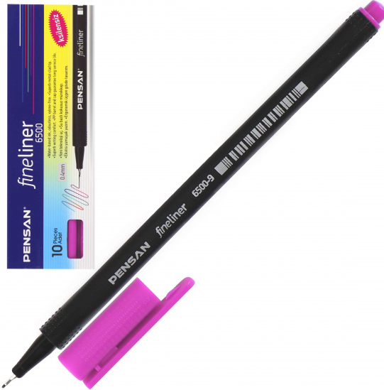 Линер PENSAN FINE LINER 0,4мм розовый 6500-9 фото 1