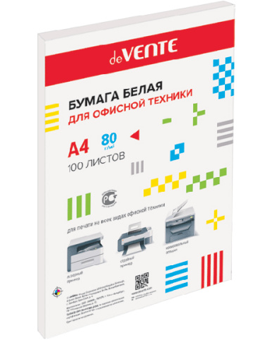 Бумага офисная 100л белая deVente А4 80г/м  фото 1