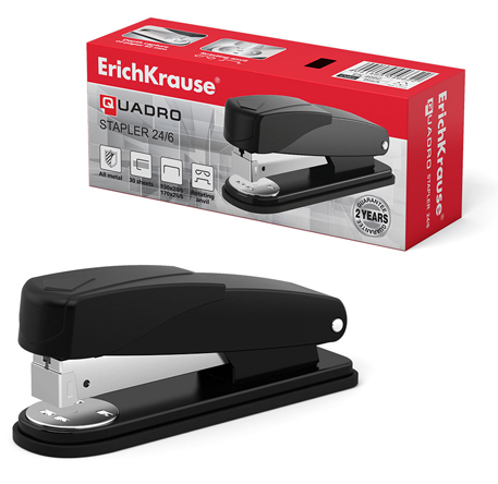 Степлер ЕК №24/6, 26/6 на 30л Quadro Half-strip 130скоб металлический, два режима скре фото 1