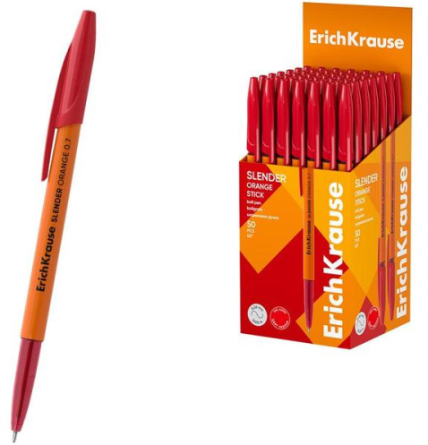 Ручка шар ЕК41539 Slender Stick Orange красная 0,7мм фото 1