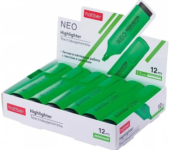 Текстовыделитель Хатбер NEO зеленый HL_060880 фото 1