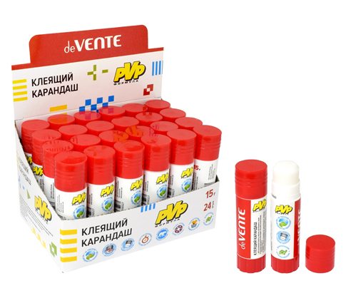 Клей-карандаш deVente 15гр PVP быстросохнущий фото 1