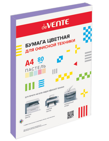 Бумага офисная deVente А4 пастель 50л 80г/м сиреневая фото 1