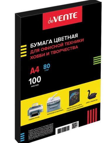 Бумага офисная deVente А4 черная интенсив 80г/м 100л   фото 1