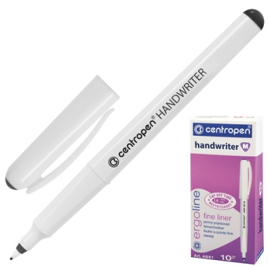 Ручка капиллярная Centropen Handwriter 0,5мм трехгр черная фото 1
