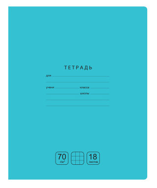 Тетрадь 18л клетка Отличная бирюзовая 70г/м2 БД фото 1