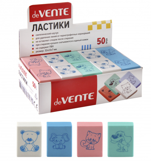Ластик deVente Zoo 32*23*7мм прямоугольный фото 1