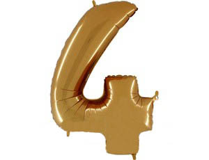 Шар фольга цифра 14" Gold 4 фото 1