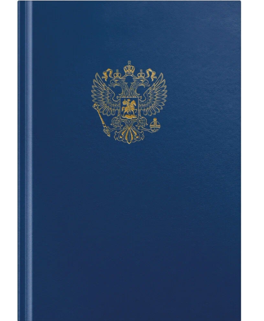 Книга учета 96л А4 Спейс клетка офсет с гербом тв.обл бумвинил синий фото 1