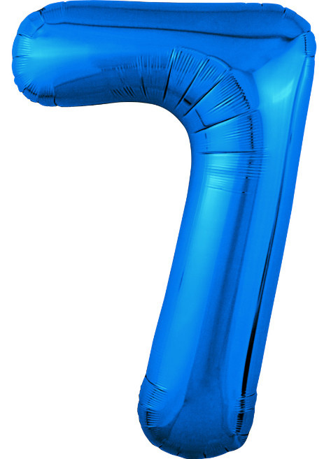 Шар фольга цифра 40" Синий 7 Slim фото 1